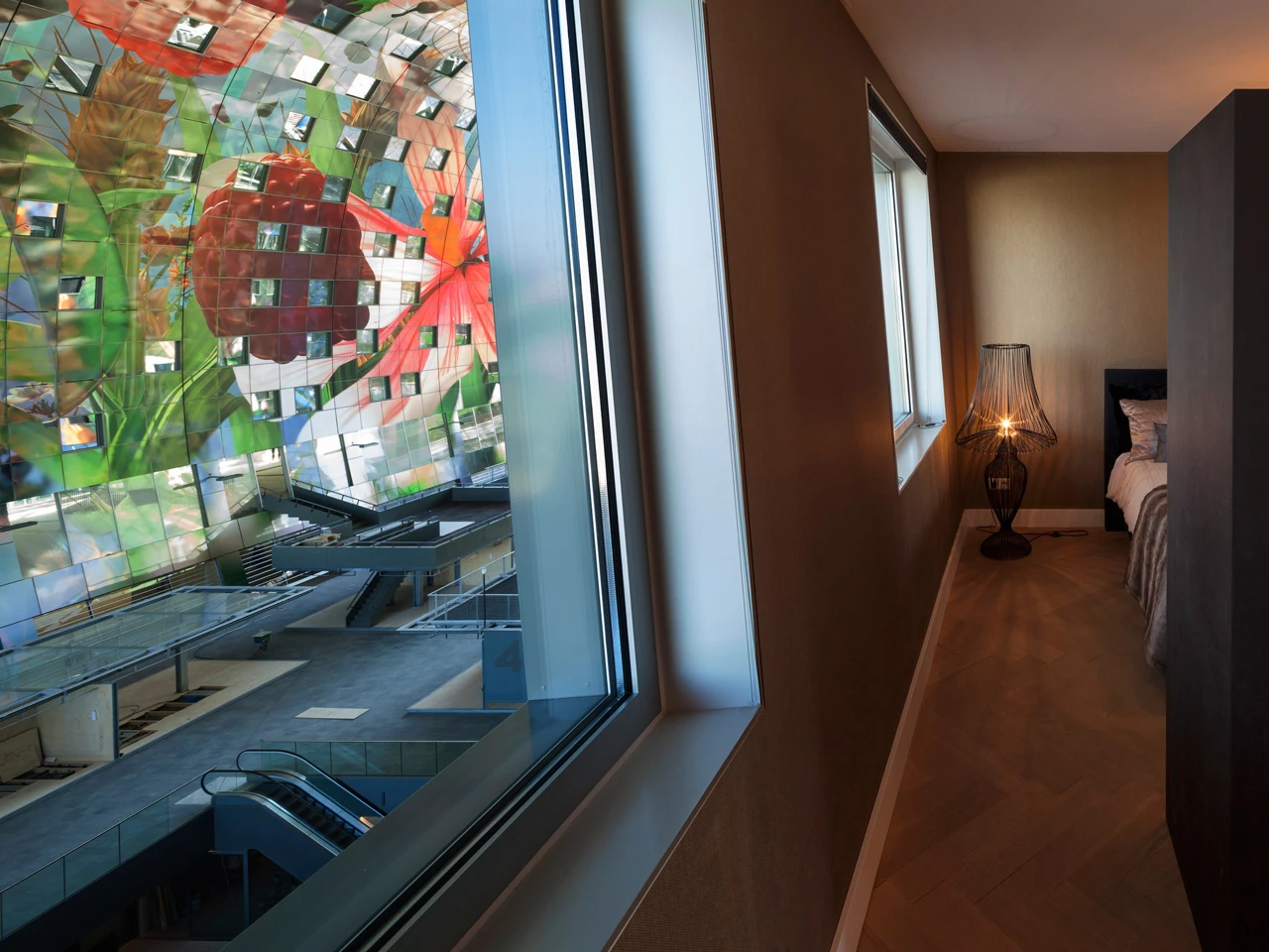 Markthal apartments look down onto the market