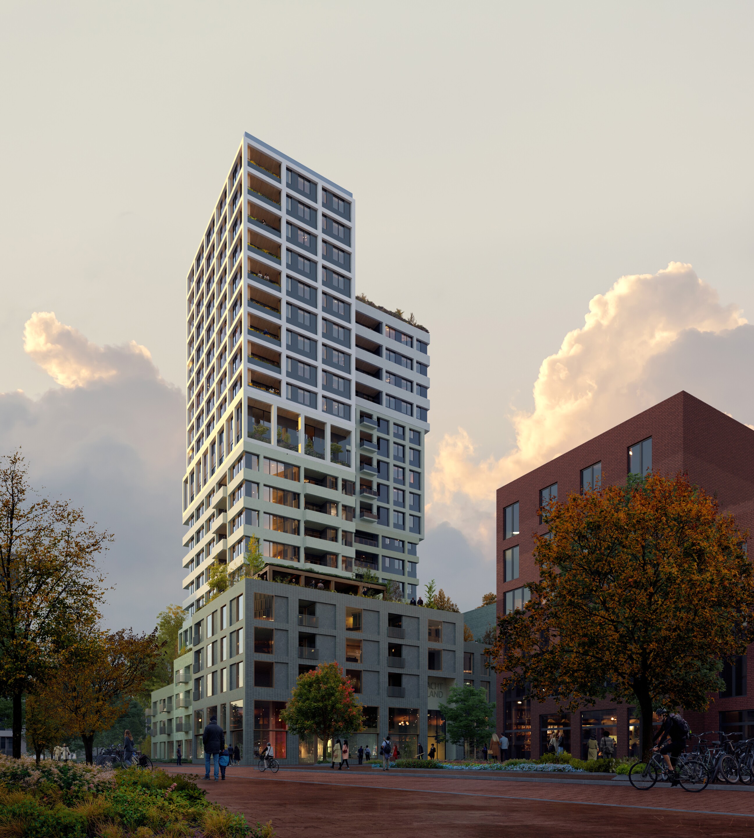 Nachteiland will be located in Amsterdam’s burgeoning Sluisbuurt neighborhood and will rise to a height of 70 m (almost 230 ft)