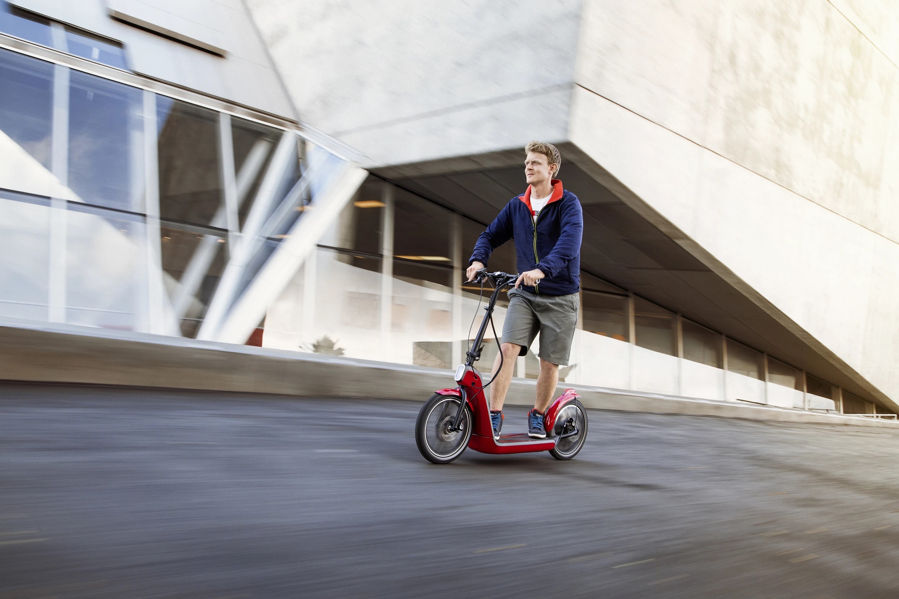 BMW says that the Mini CitySurfer concept would be compact enough when folded up to be carried on buses and trains or thrown in the back of the car