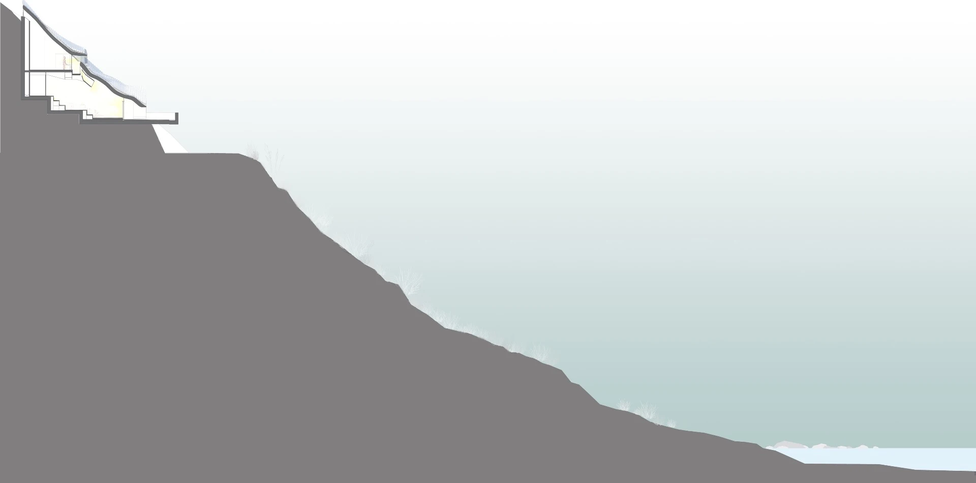 Architectural plan of House on the Cliff
