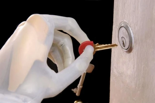 The iLimb hand, from Touch Bionics, demonstrating a "key grip."