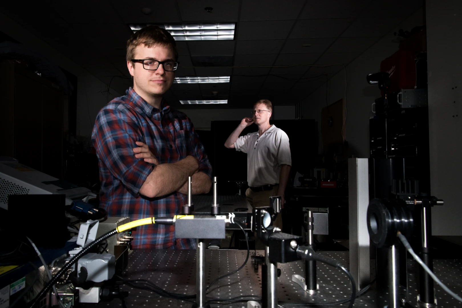 Ryan M. Sullenberger and Charles M. Wynn developed a way to use eye- and skin-safe laser light to transmit a highly targeted audible message to a person without any type of receiver equipment.
