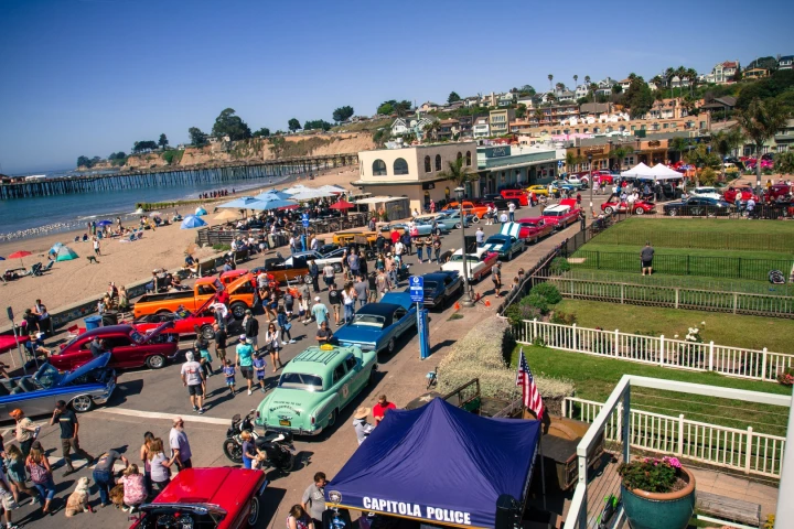 At the corner of Lawn Way and Esplande, you'll find the very heart of the Capitola Rod and Custom Car Show. There were over 250 cars on display for everyone to admire