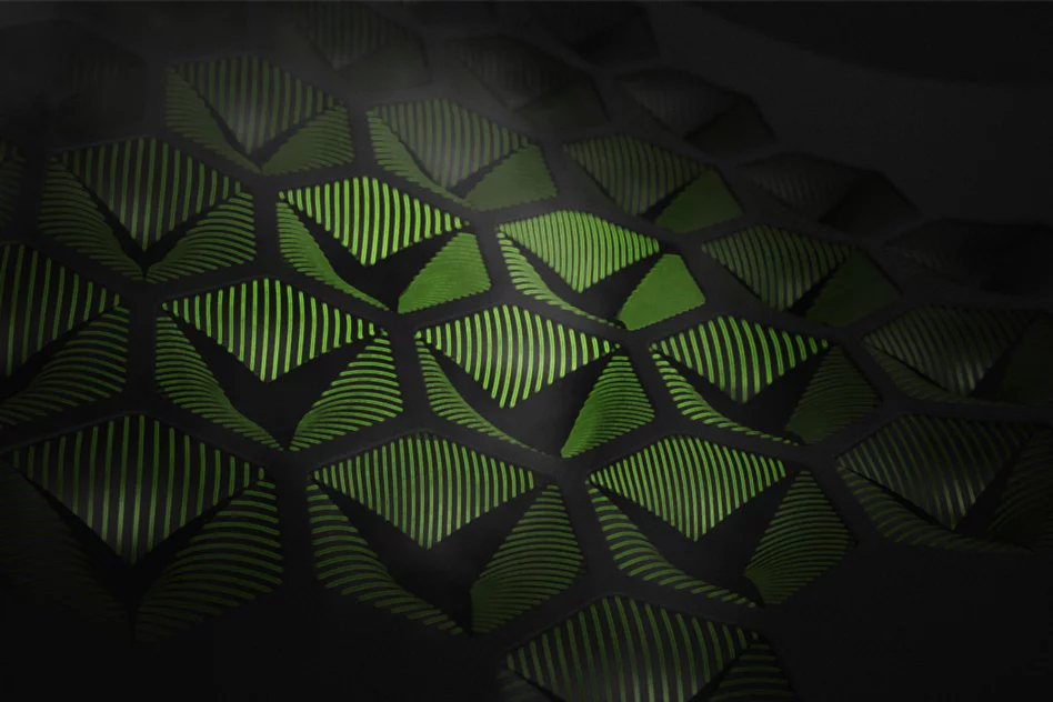 A sketch of the biofabric as it could be used in the soles of shoes, to vent heat and sweat