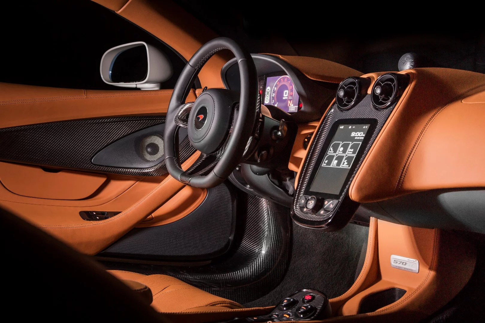 A saddle tan interior sets the 570GT Concept apart from other McLaren's