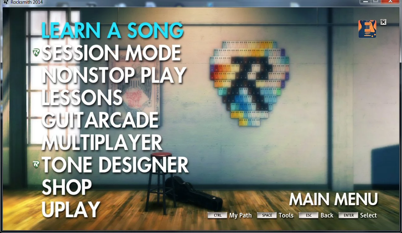 The Main Menu screen