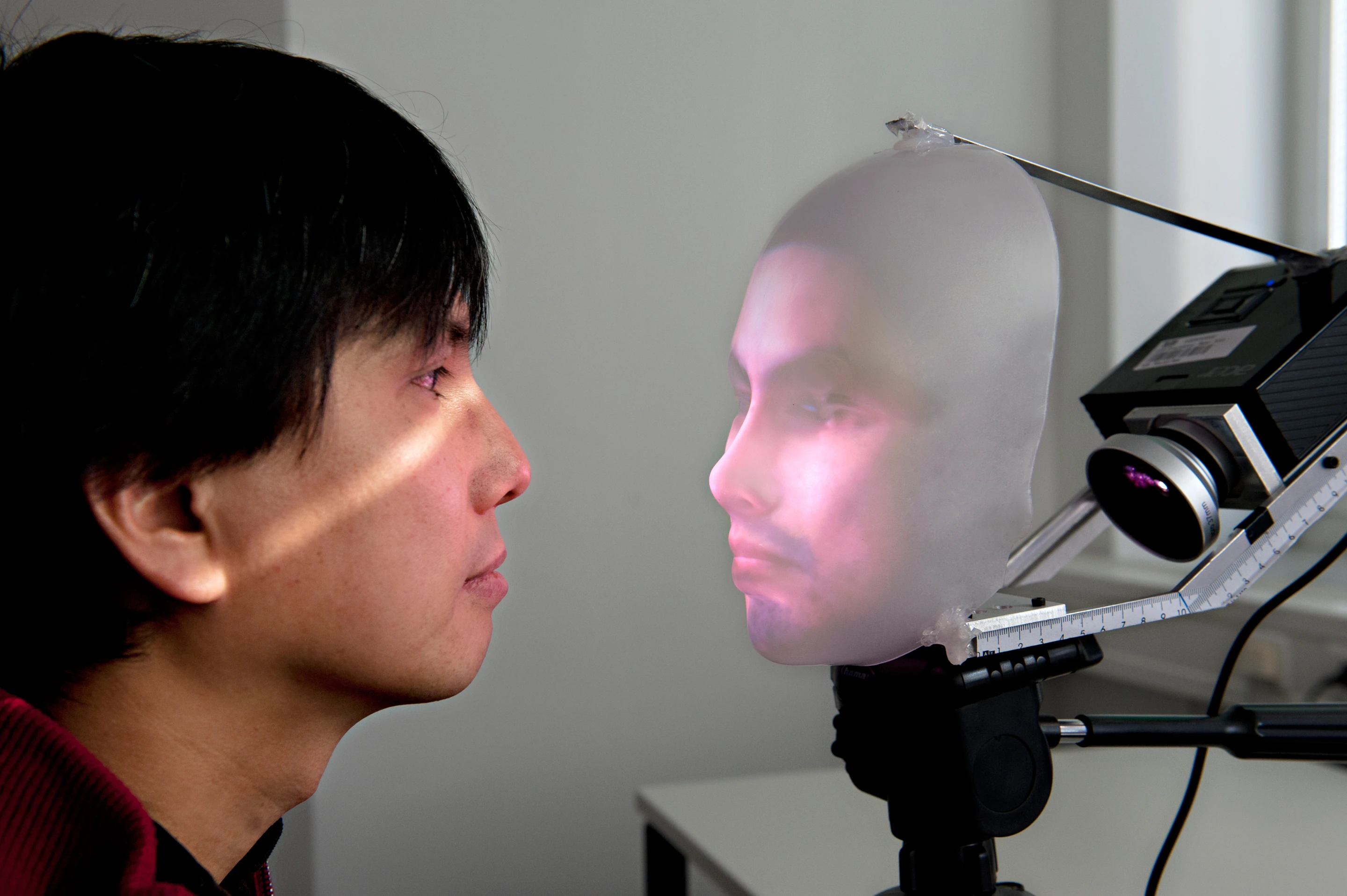 Mask-bot can display male or female faces