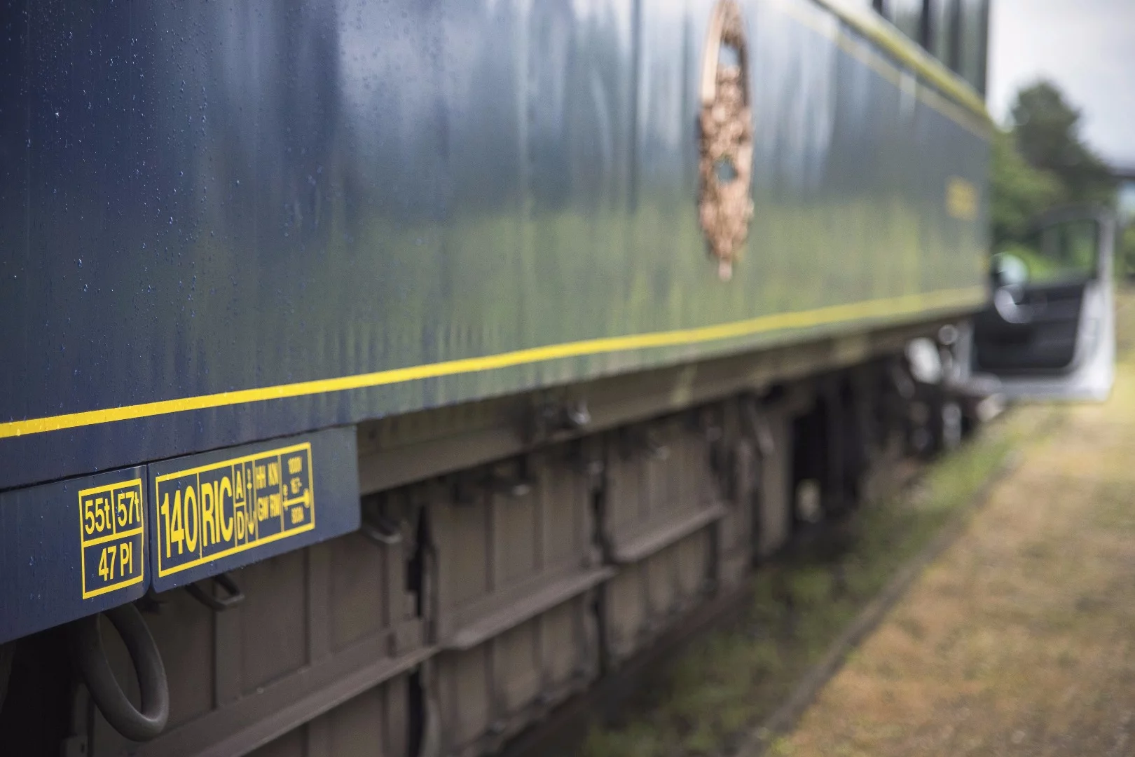 One of the train carriages towed by the Land Rover Discovery Sport