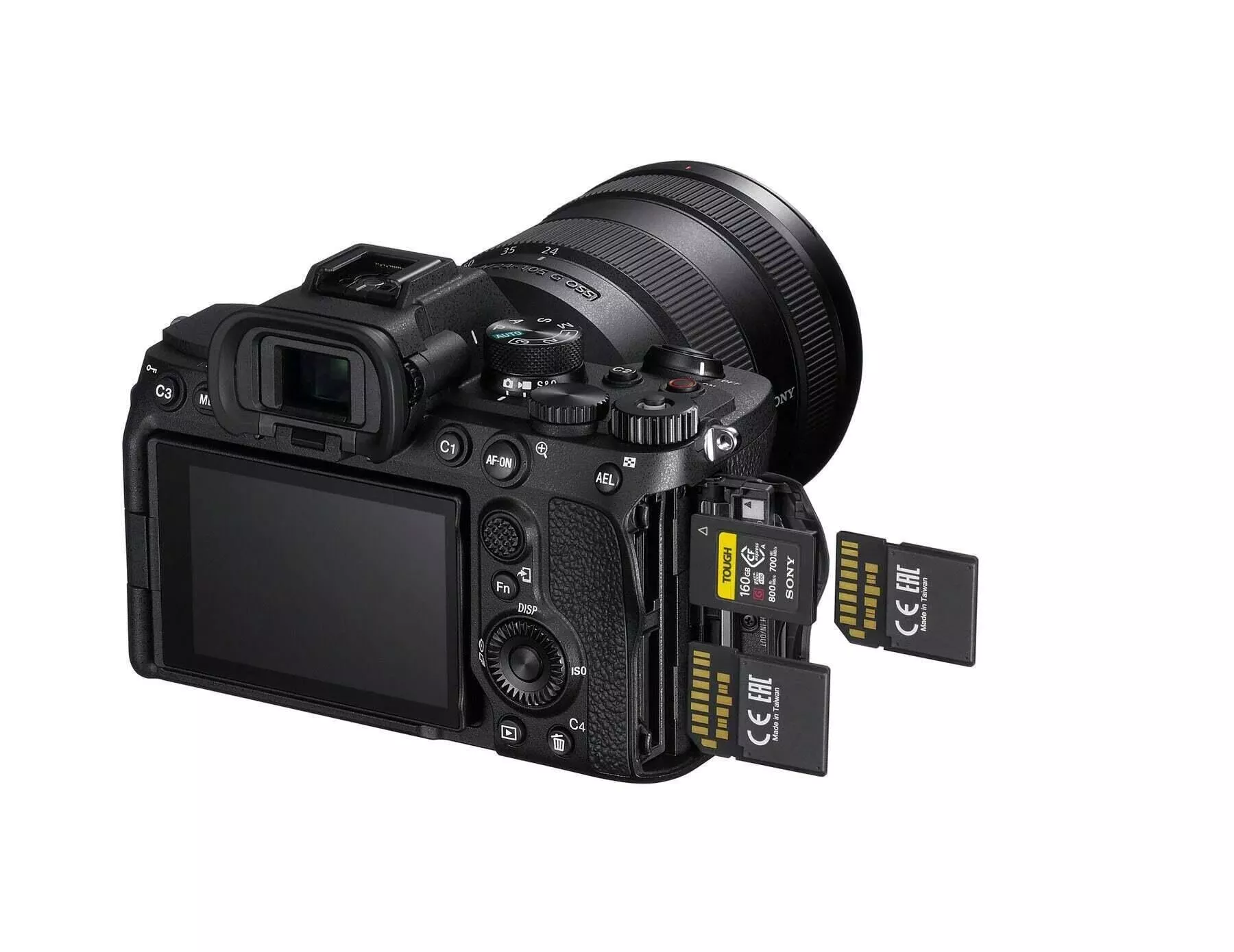The a7 IV can now accept CFexpress media as well as UHS-II SD cards