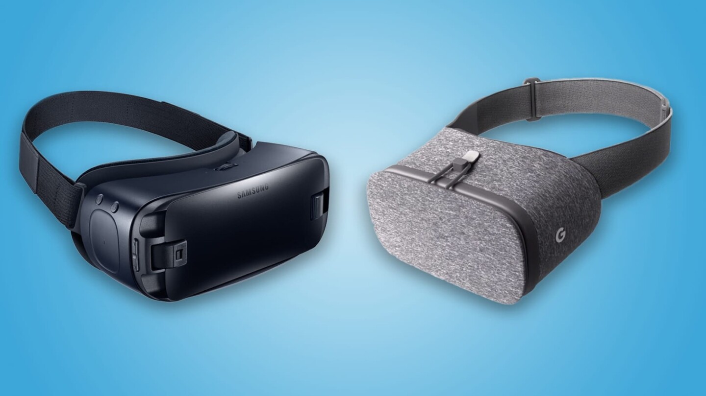 (L) Samsung Gear VR (R) Google Daydream View