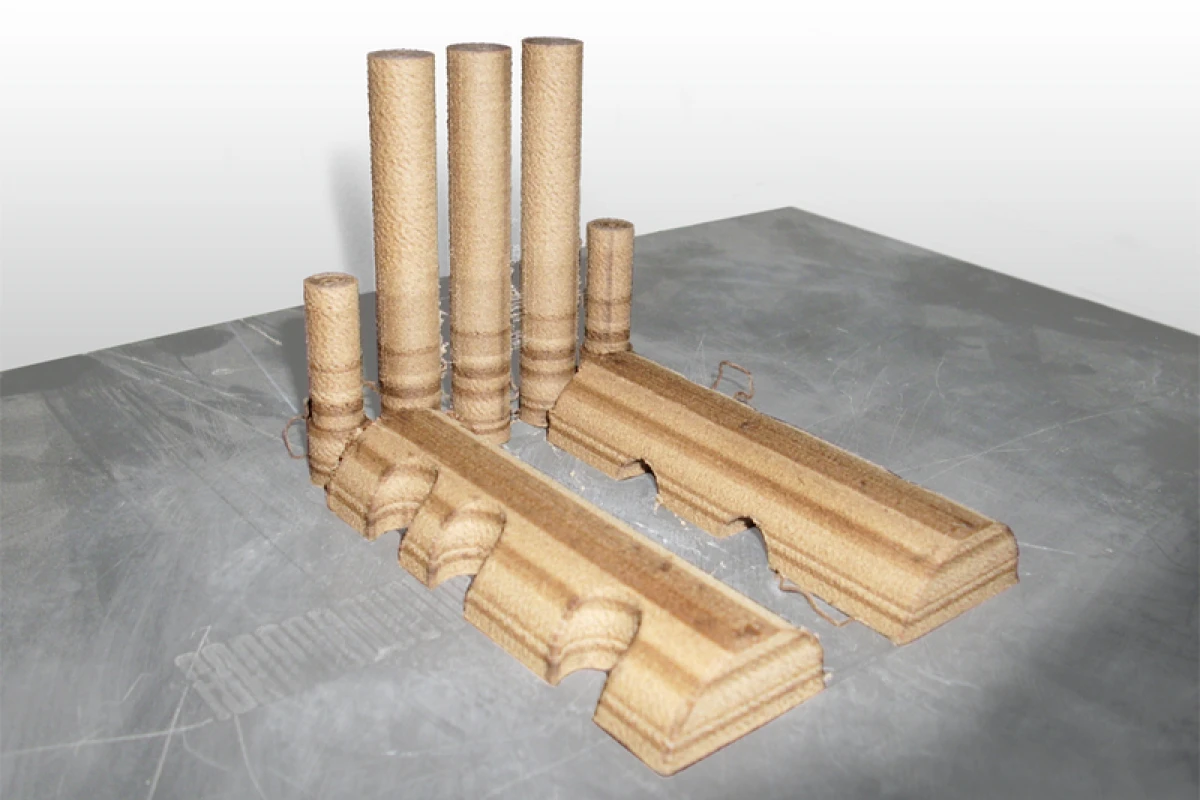 3D-printed objects created using LAYWOO-D3