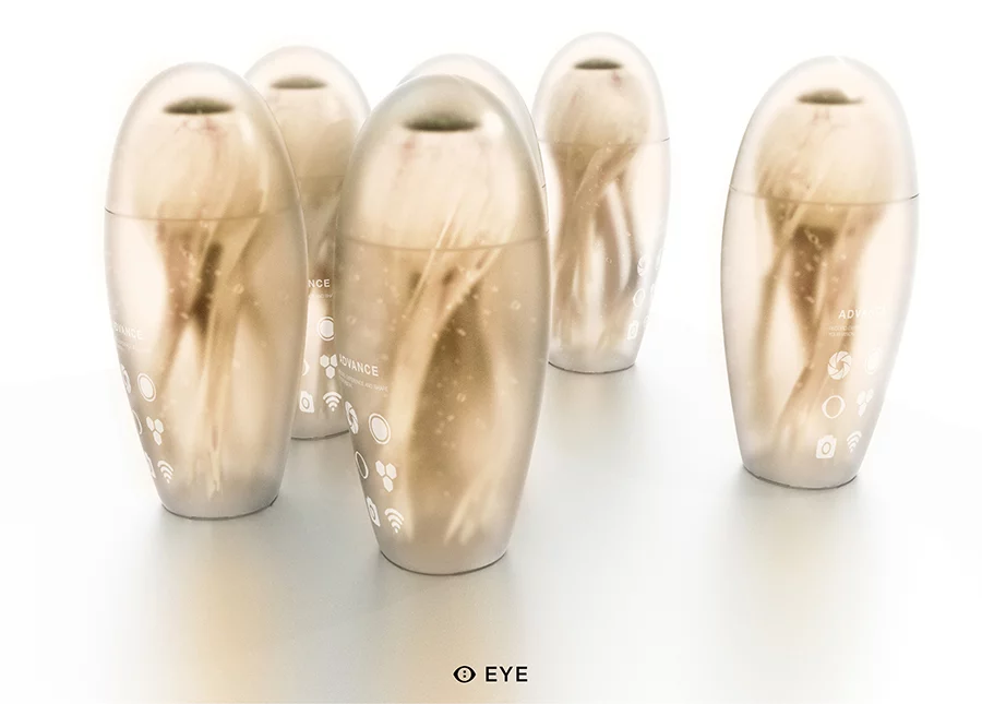 Italian research studio Mhox's EYE concept could see a future where people replace their natural eyes with technologically-enhanced bioprinted ones