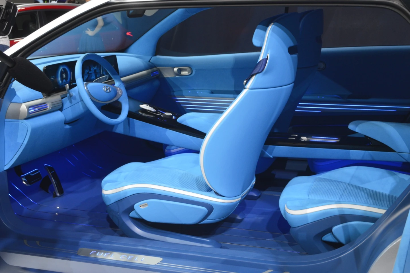 The interior of the Hyundai FE Fuel Cell Concept is as futuristic as its powertrain