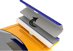 The Shelf extends from the rear wing over the vehicle and is held down by a clip on the hood