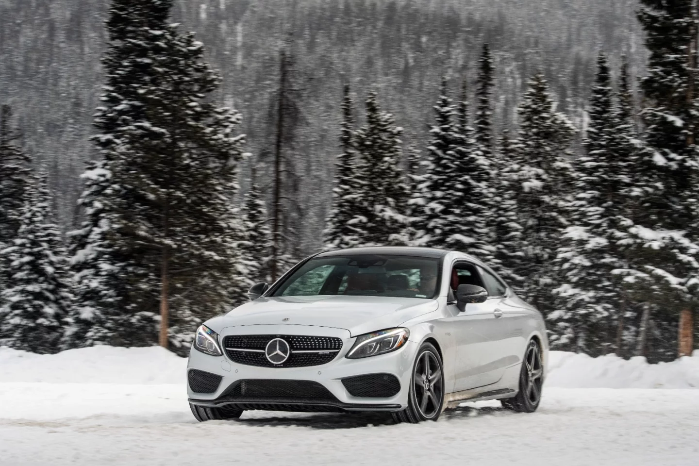 With safety controls off, the Mercedes-Benz AMG C43 4Matic was a flying circus of good times on the ice