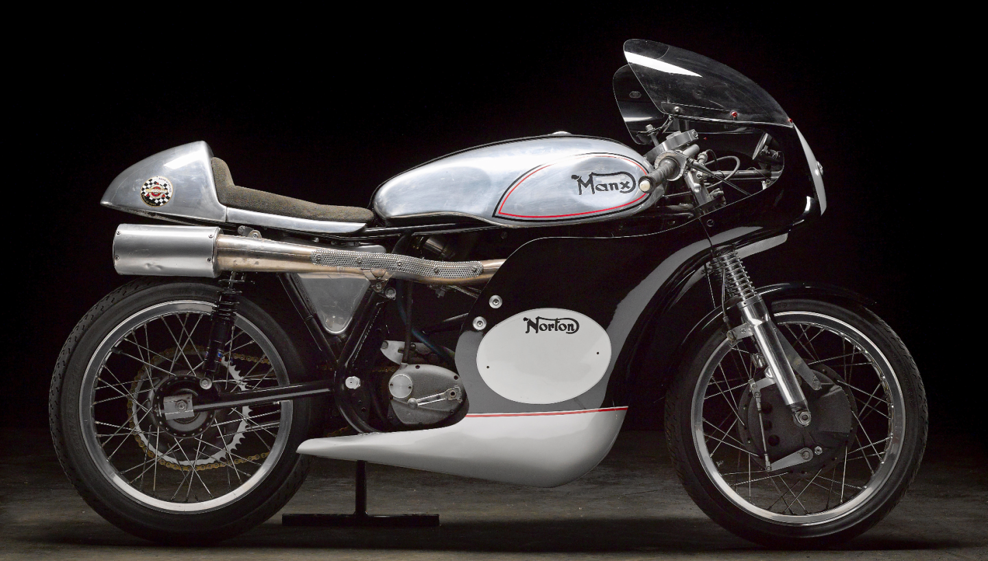 This 1962 Norton Petty-Molnar 519cc Manx represents the final evolution of the Manx Norton as developed by noted English tuner Ray Petty. Petty's bikes won many British Championships, including the very last by a single cylinder in 1971, recording more wins than the famous Francis Beart in whose shop he had served an apprenticeship. This bike was then developed further. Quite a tale and seemingly $40,250 well spent for the vintage racer wanting to be as competitive as possible