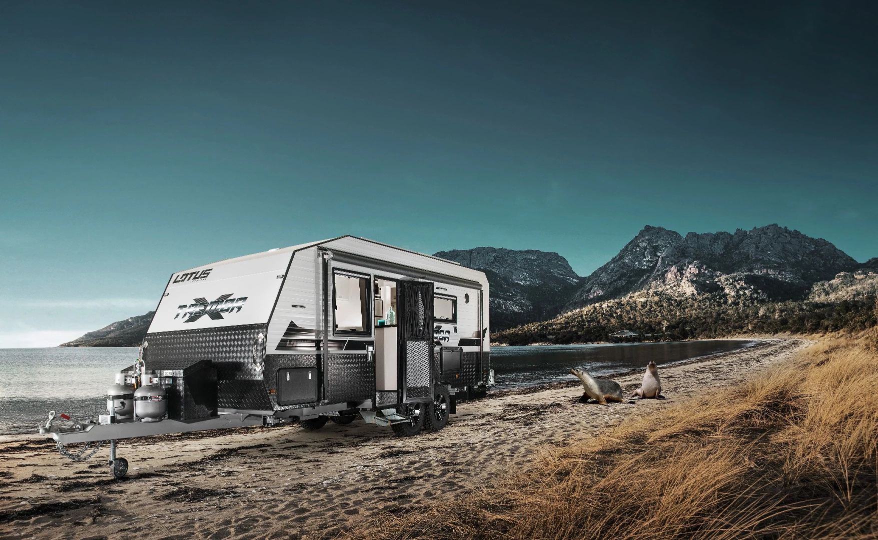 Lotus Caravans' Tremor combines exterior ruggedness with interior comfort