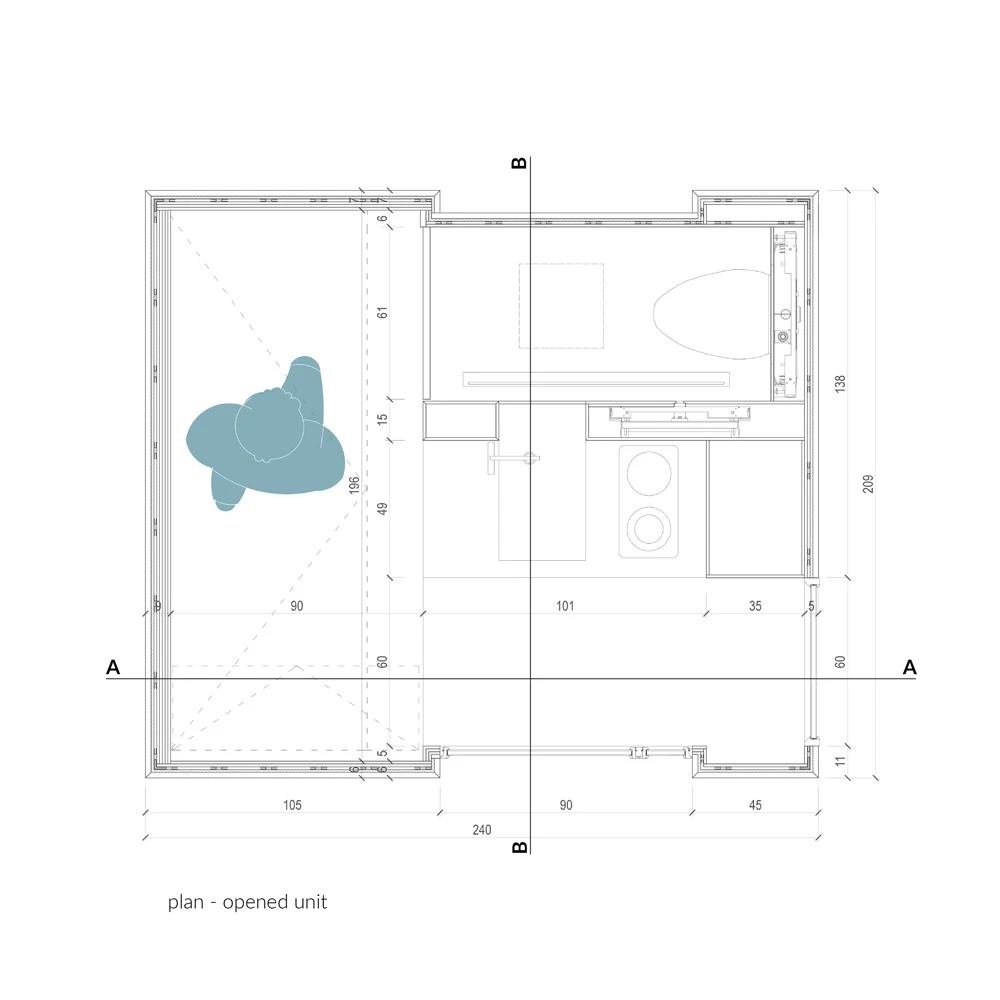 Architectural drawing of Small House on Tracks