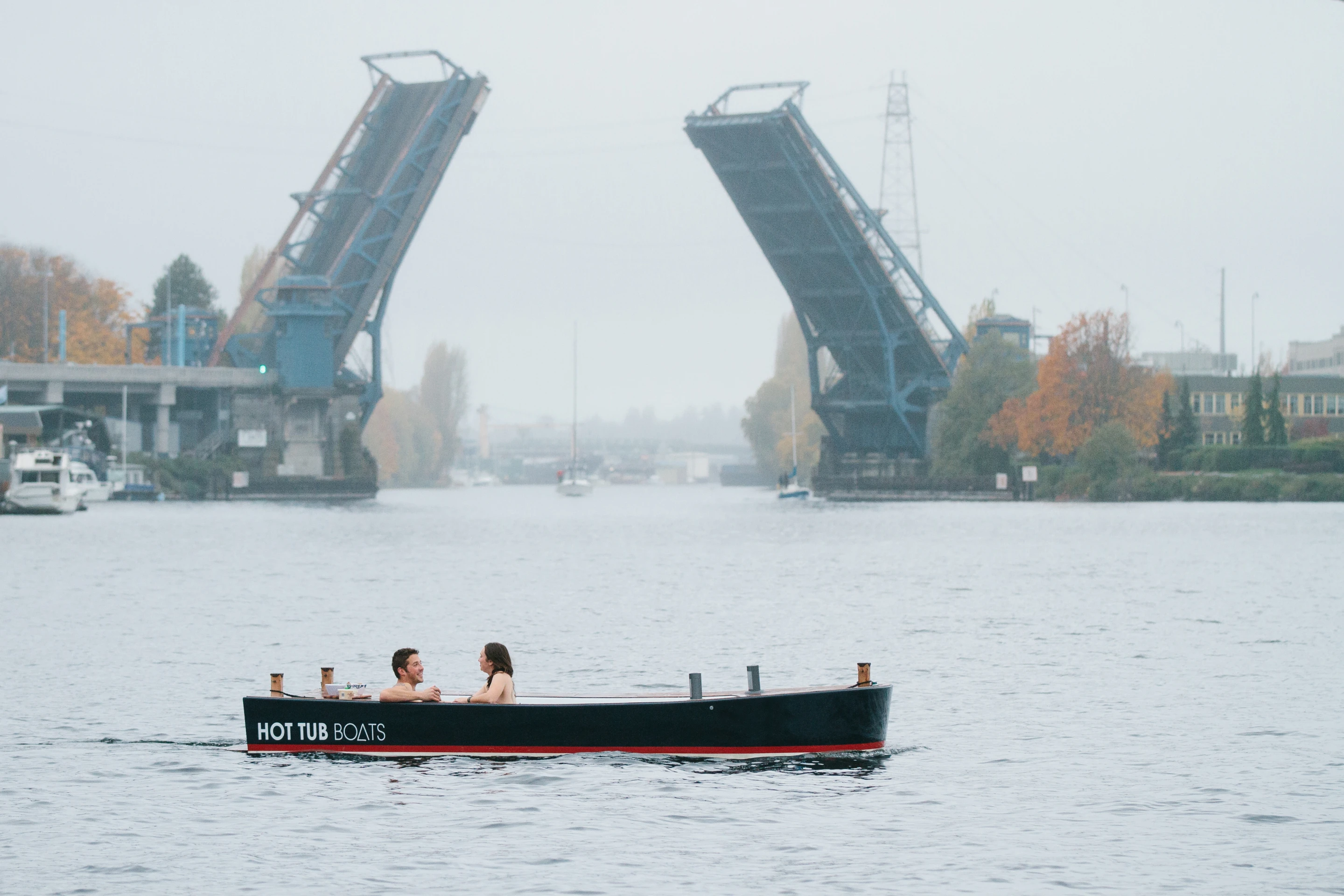 The Hot Tub Boat allows its passengers to soak while they cruise