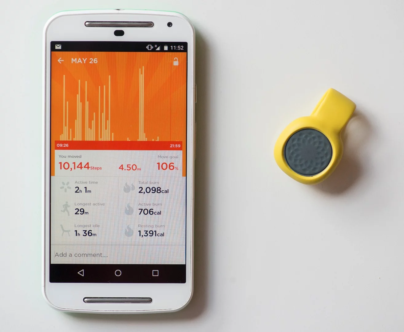 Users of the Jawbone UP Move fitness tracker can see a breakdown of their daily activity