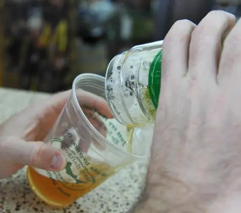 Pour it into a glass and enjoy