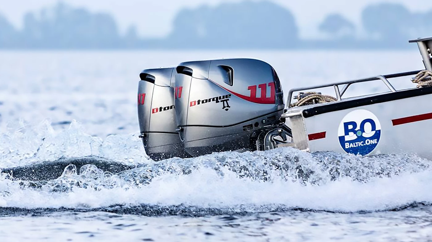 Twin Yanmar Dtorque 111 turbo-diesel 50hp outboards being put through their paces at the media launch