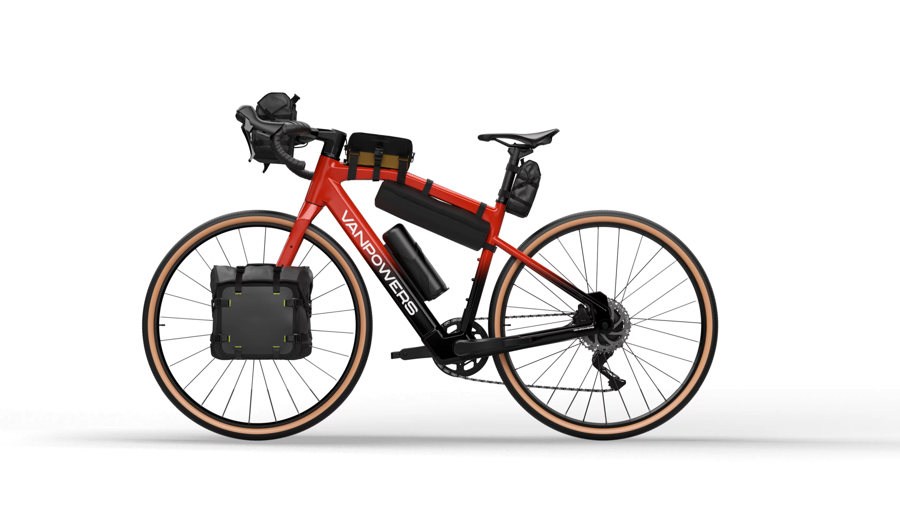 The UrbanCross gravel/road ebike features numerous mounting points for optional accessories