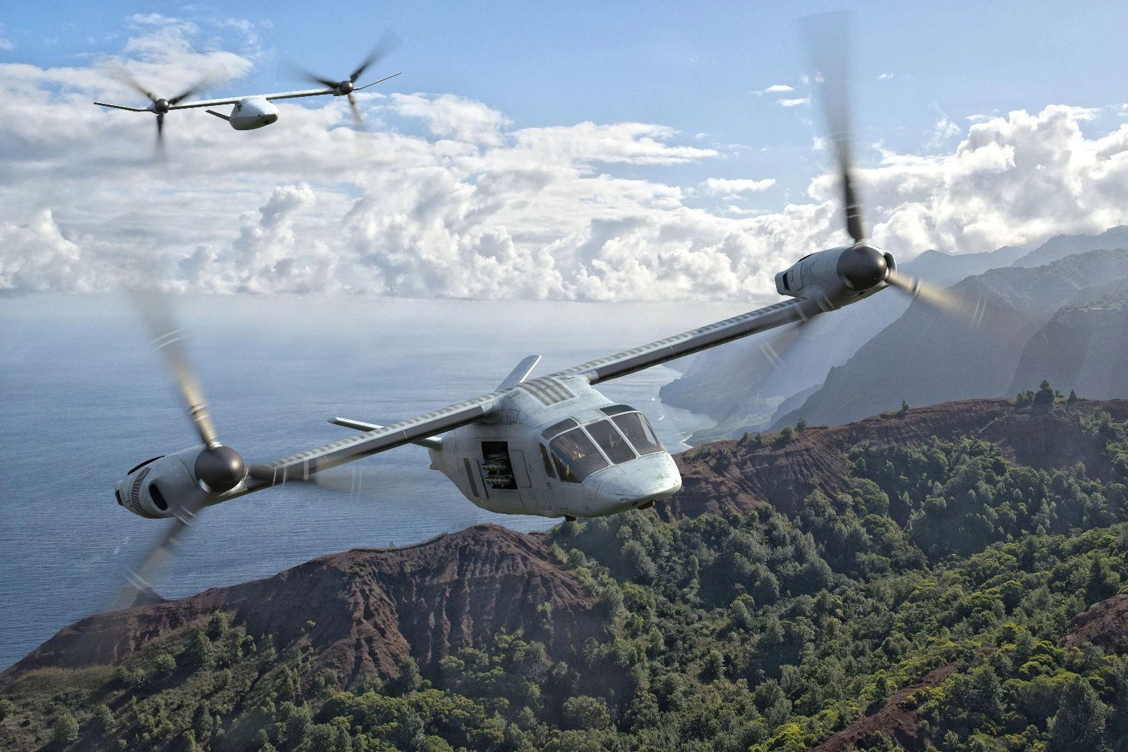 Rendering of the V-247 operating with a Bell Osprey