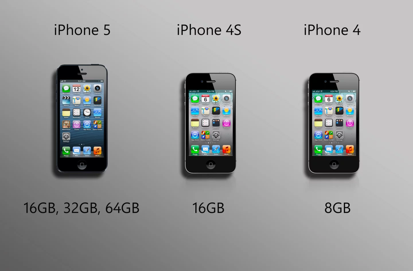 The discounted iPhone 4S and iPhone 4 models offer one option each for flash memory