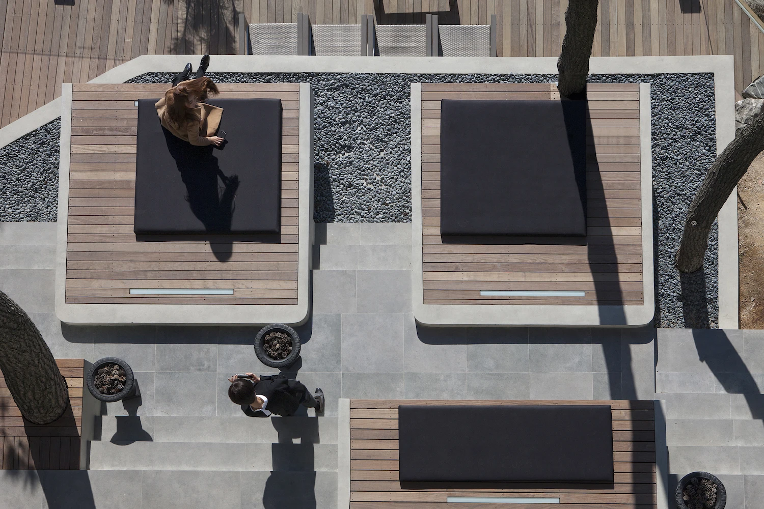 Top-down view of Gijang Waveon's Pyeongsang wooden platforms