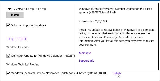 Install the Windows Technical Preview November Update