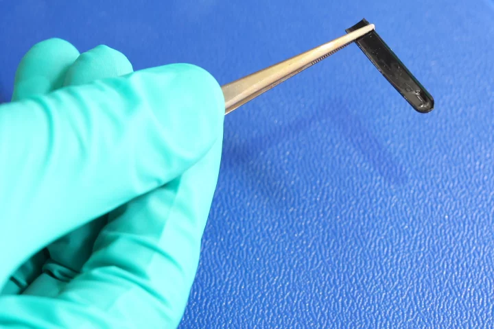 A sample of the lignin-based material, which can be thermally broken down and recycled