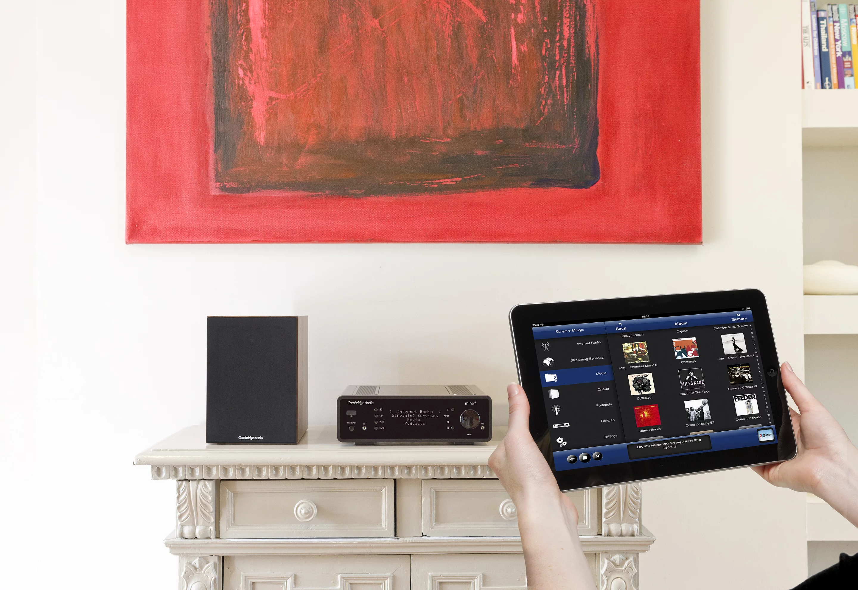 Users can take control of the Minx Xi via the supplied IR remote or via the Cambridge Audio Stream Magic iOS/Android companion app