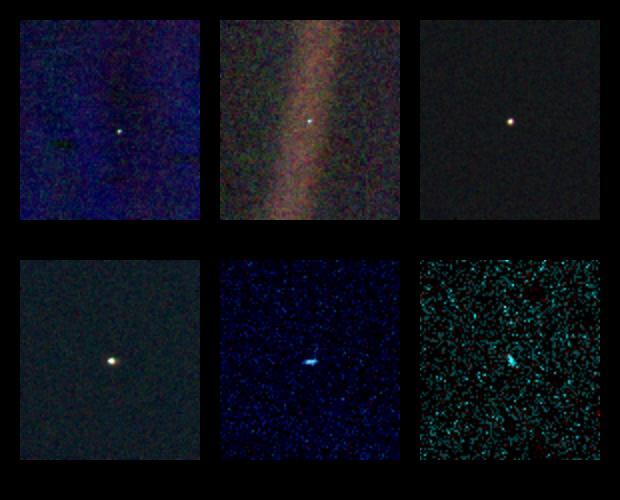 Left to right and top to bottom are Venus, Earth, Jupiter, and Saturn, Uranus, Neptune (Image: NASA, JPL)