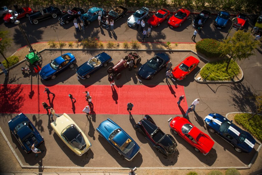 Cars on display at RM Sothebys Scottsdale auction venue