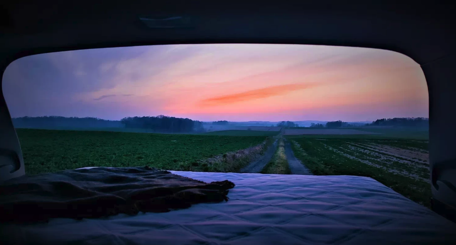 View from the makeshift MiniB micro-camper