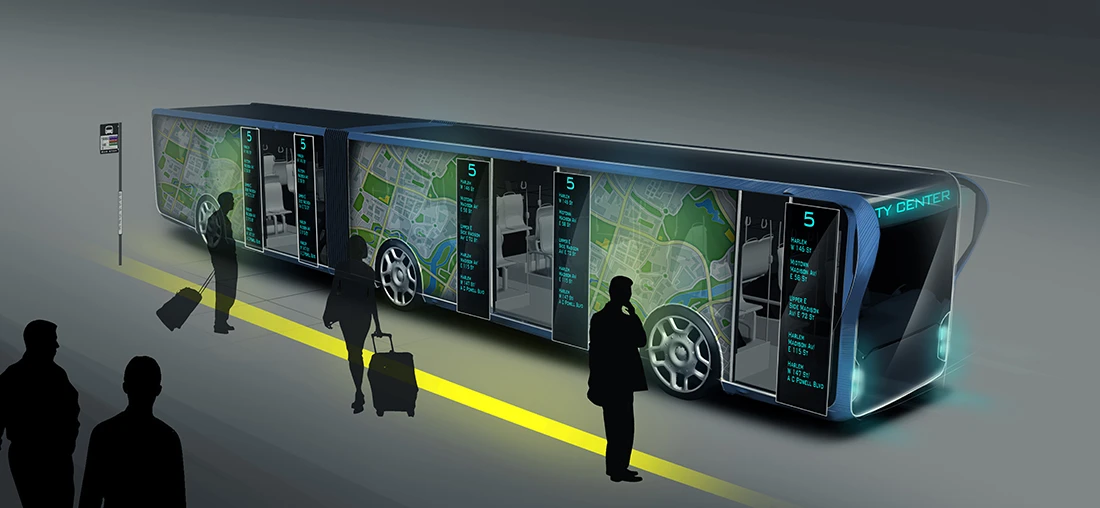 The Willie concept shows important route info to travelers