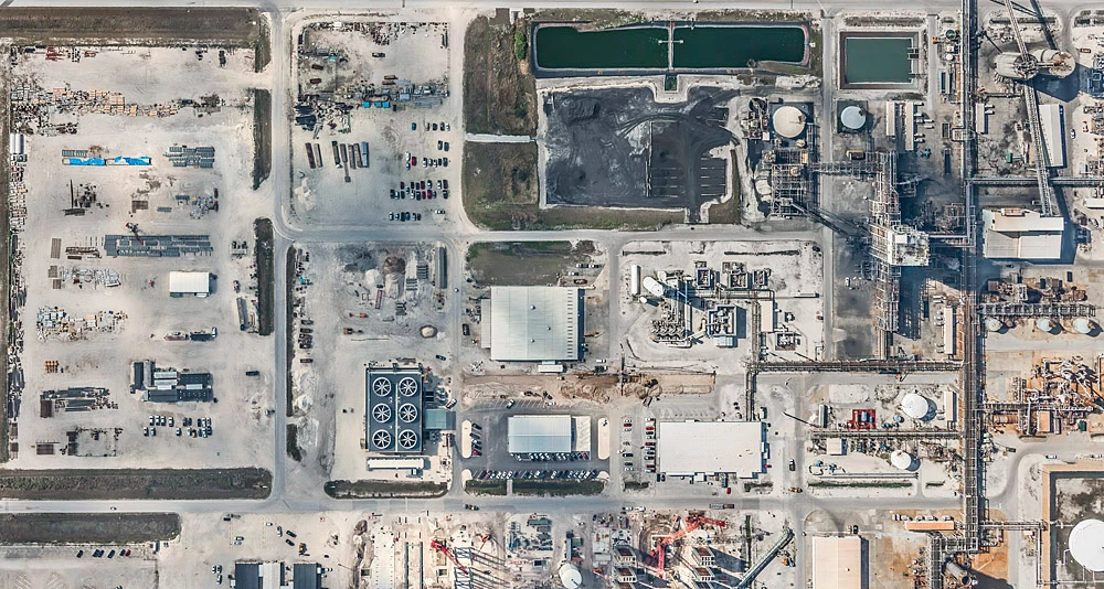 Open pit phosphate mining in Florida, USA 2015