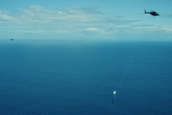 Rocket Lab tested out its aerial booster recovery technique in New Zealand in early March