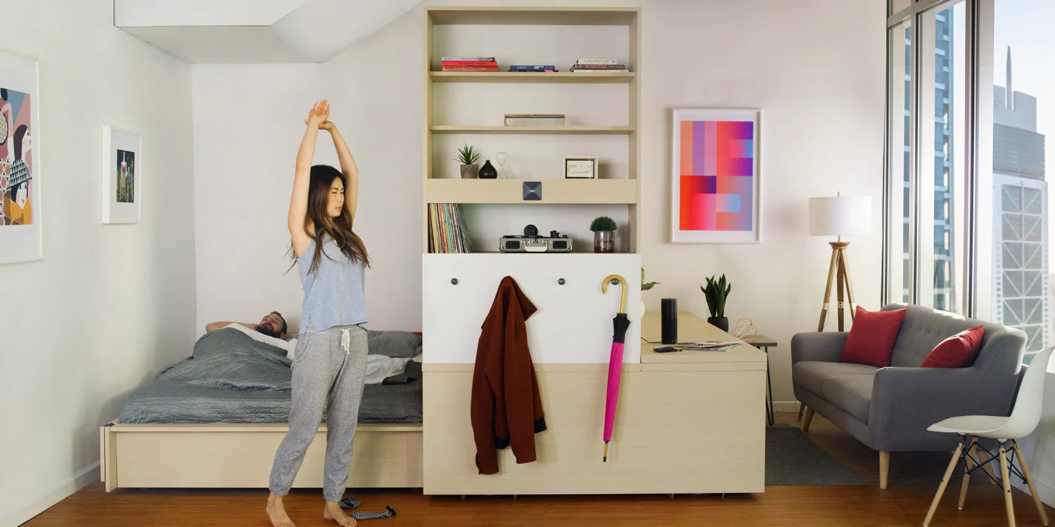 Ori Systems created a modular, robotically controlled furniture unit that can switch between bedroom, office and living room configurations