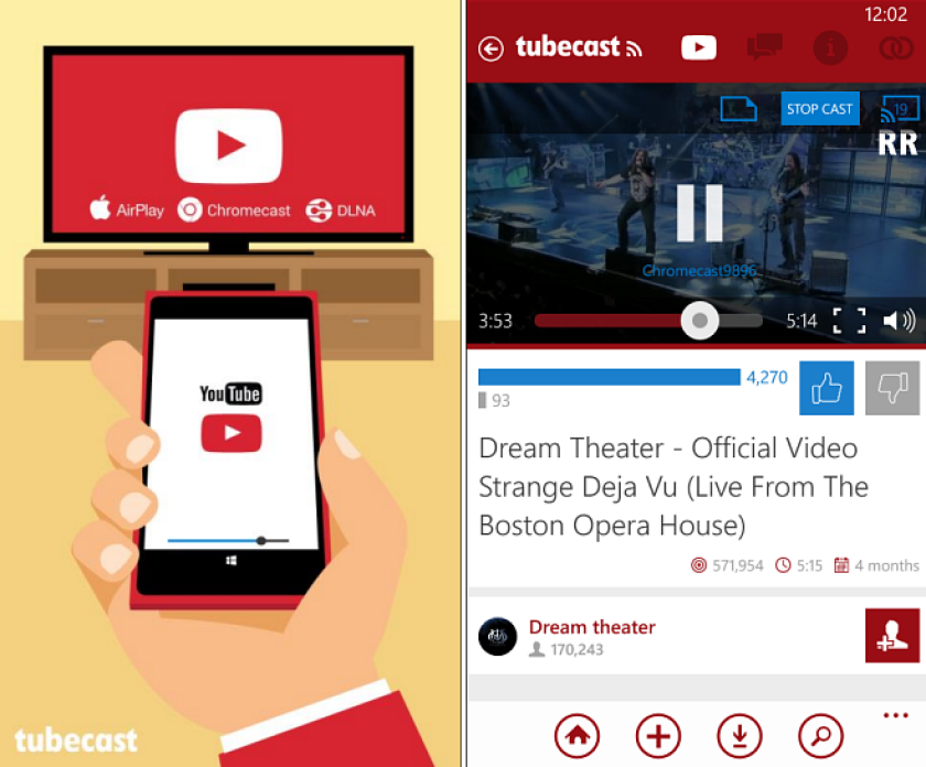 Stream YouTube to Chromecast from Windows Phone with TubeCast