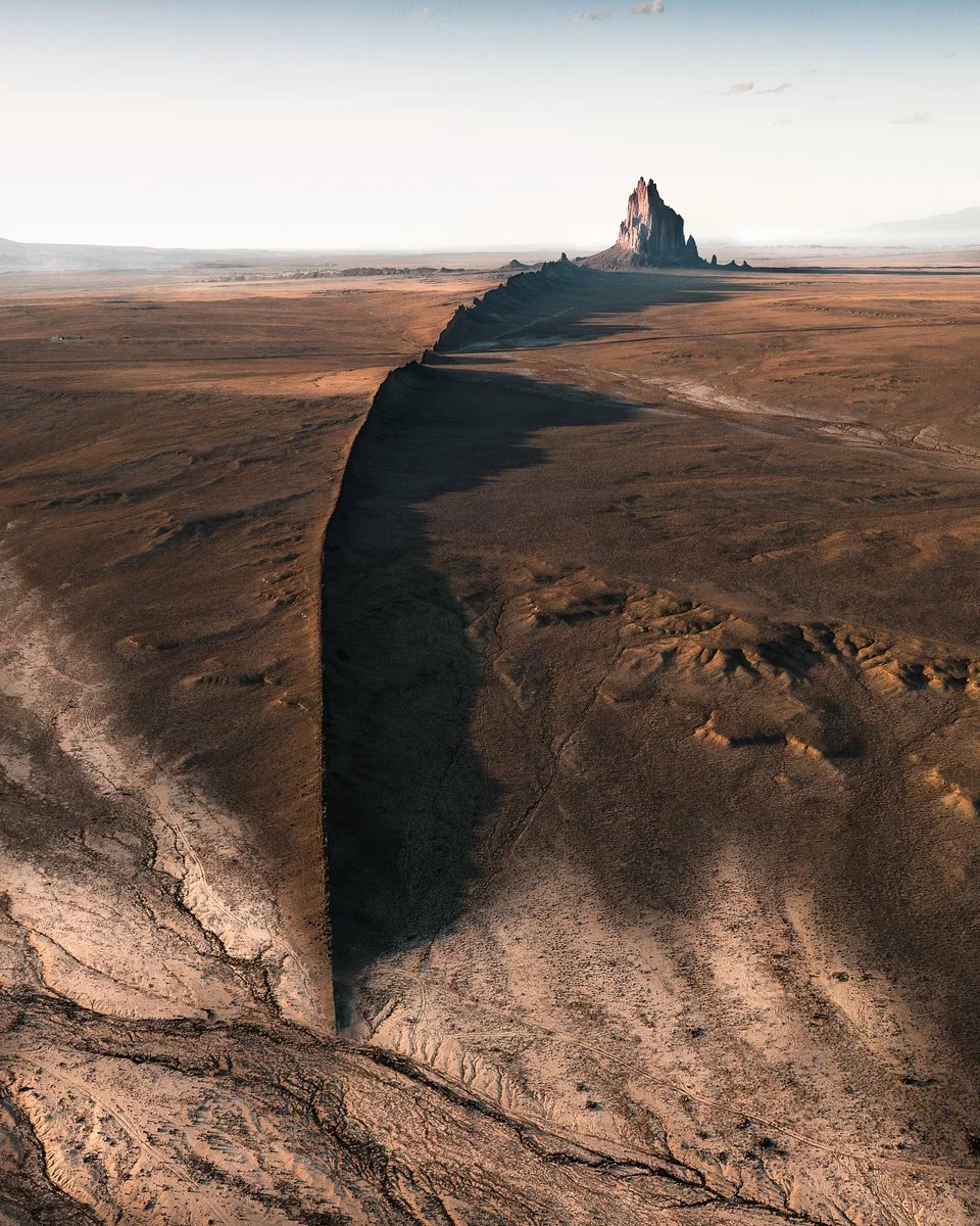 'The rock in the middle of nowhere'. New Mexico, USA