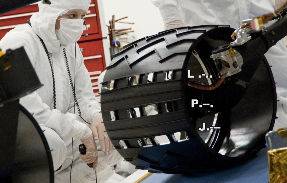 One of Curiosity's six wheels