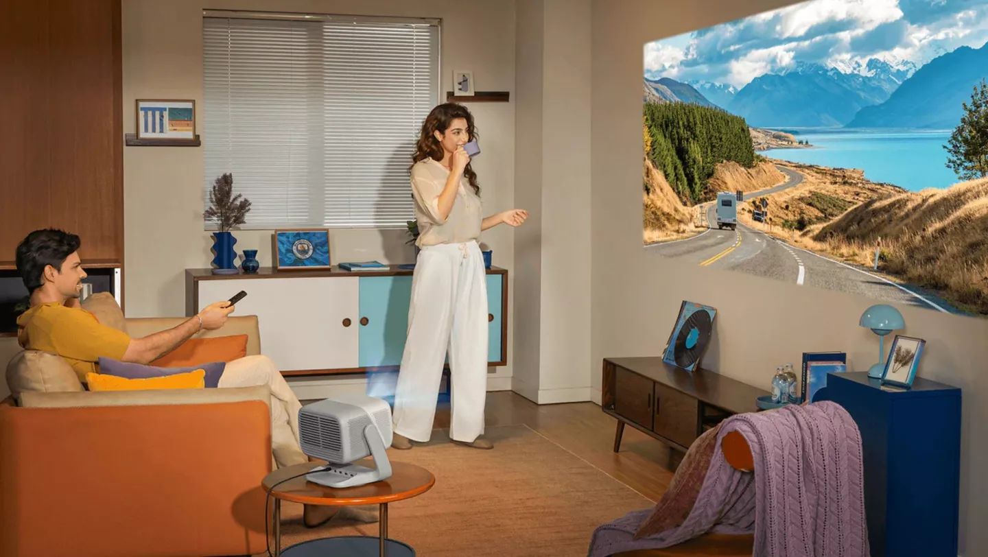 The N3 4K's throw ratio of 1.0 - 1.3:1 means that users can position the projector fairly close to the viewing surface for 40-inch visuals or pull back for up to 300