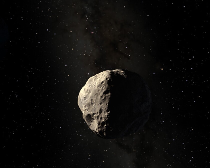 An artist's concept of the asteroid Apophis (Image ESA)