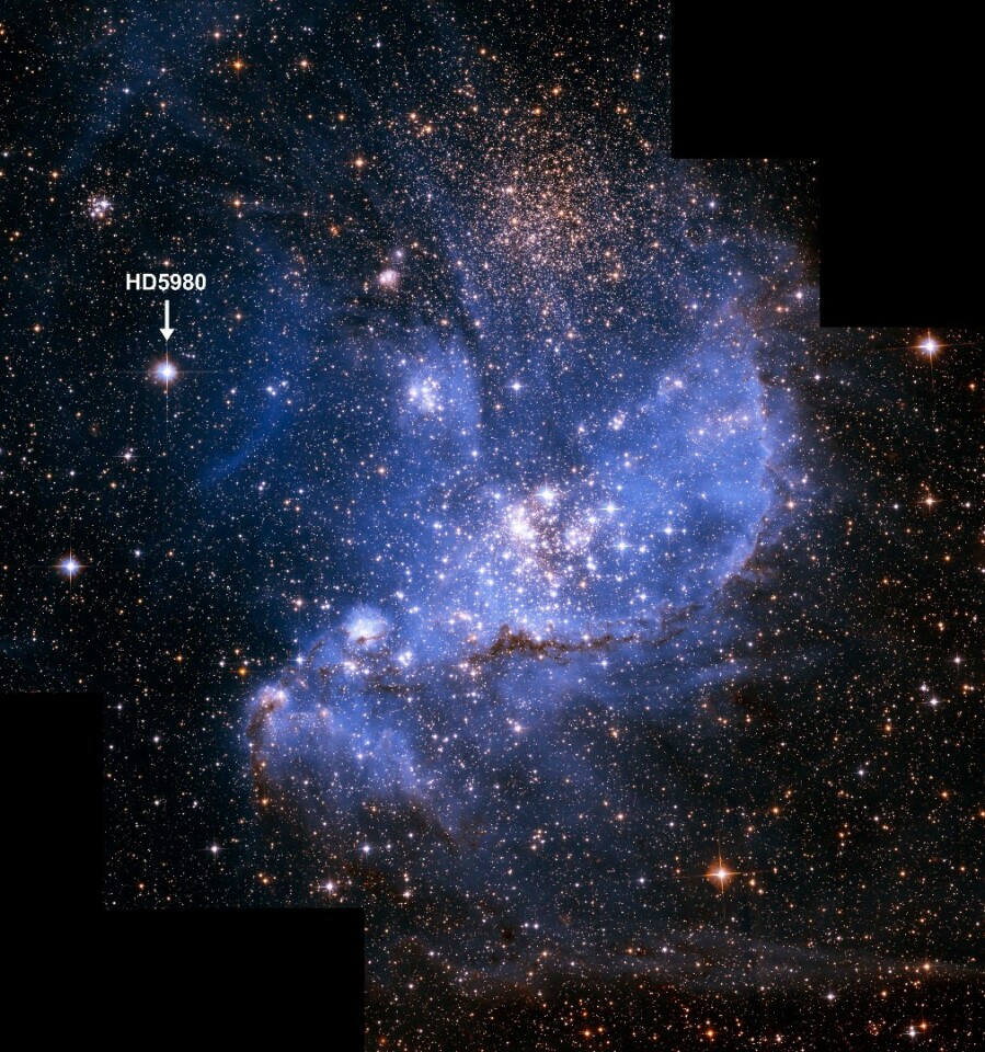 HD 5980's locations in the star-forming region NGC 346