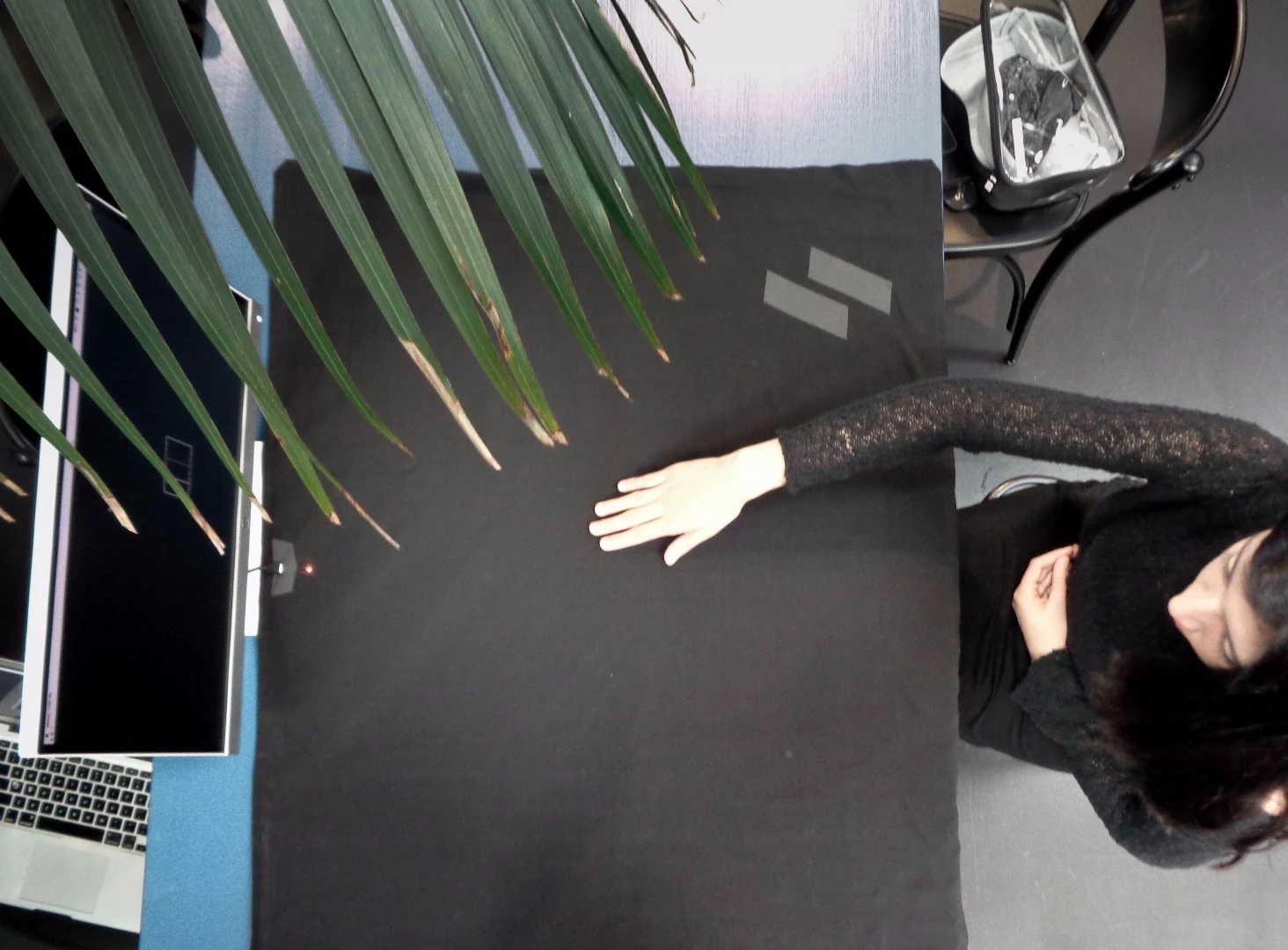 Vibration motors were included in the Textile Touchpad so that when users brushed hands across the fabric to control a mouse curser onscreen they got some haptic feedback