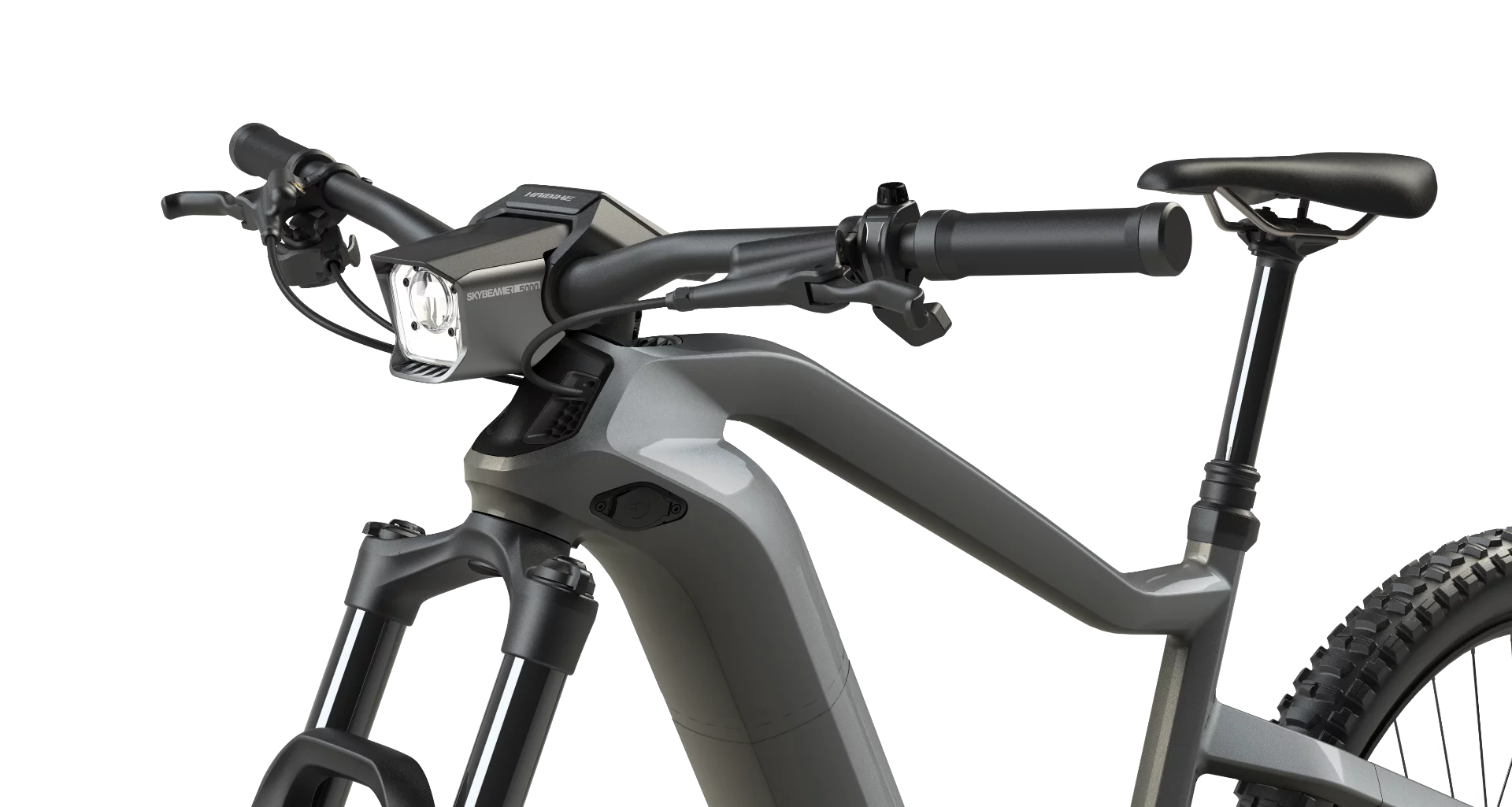 Haibike Flyon: Skybeamer LED light comes in several flavors including a 5,000 lumen monster