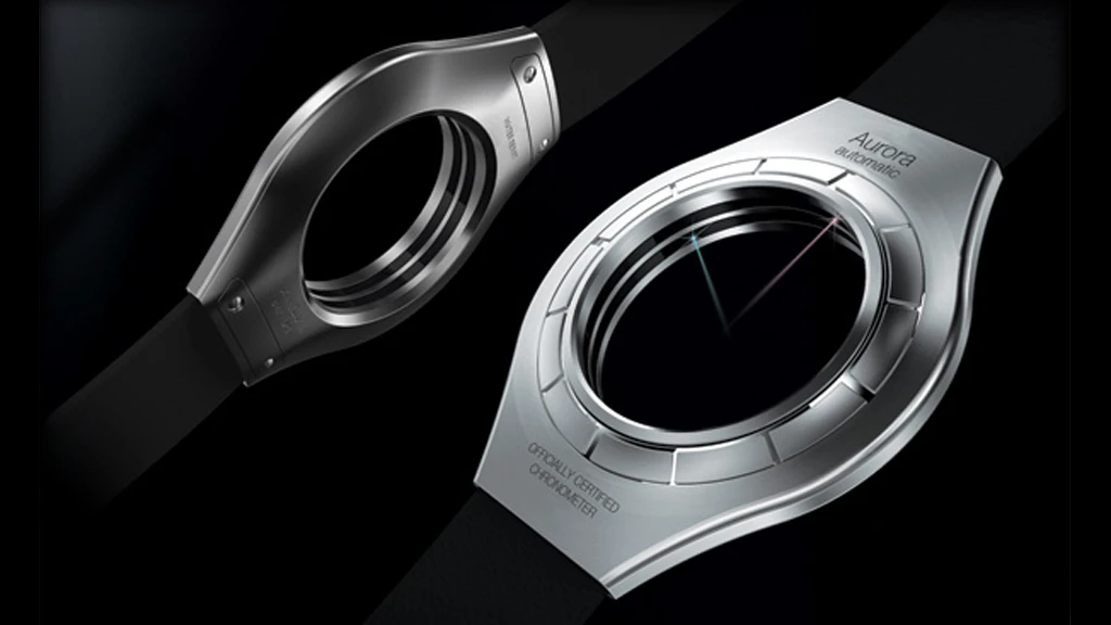 The faceless Aurora Watch uses lasers to indicate the time