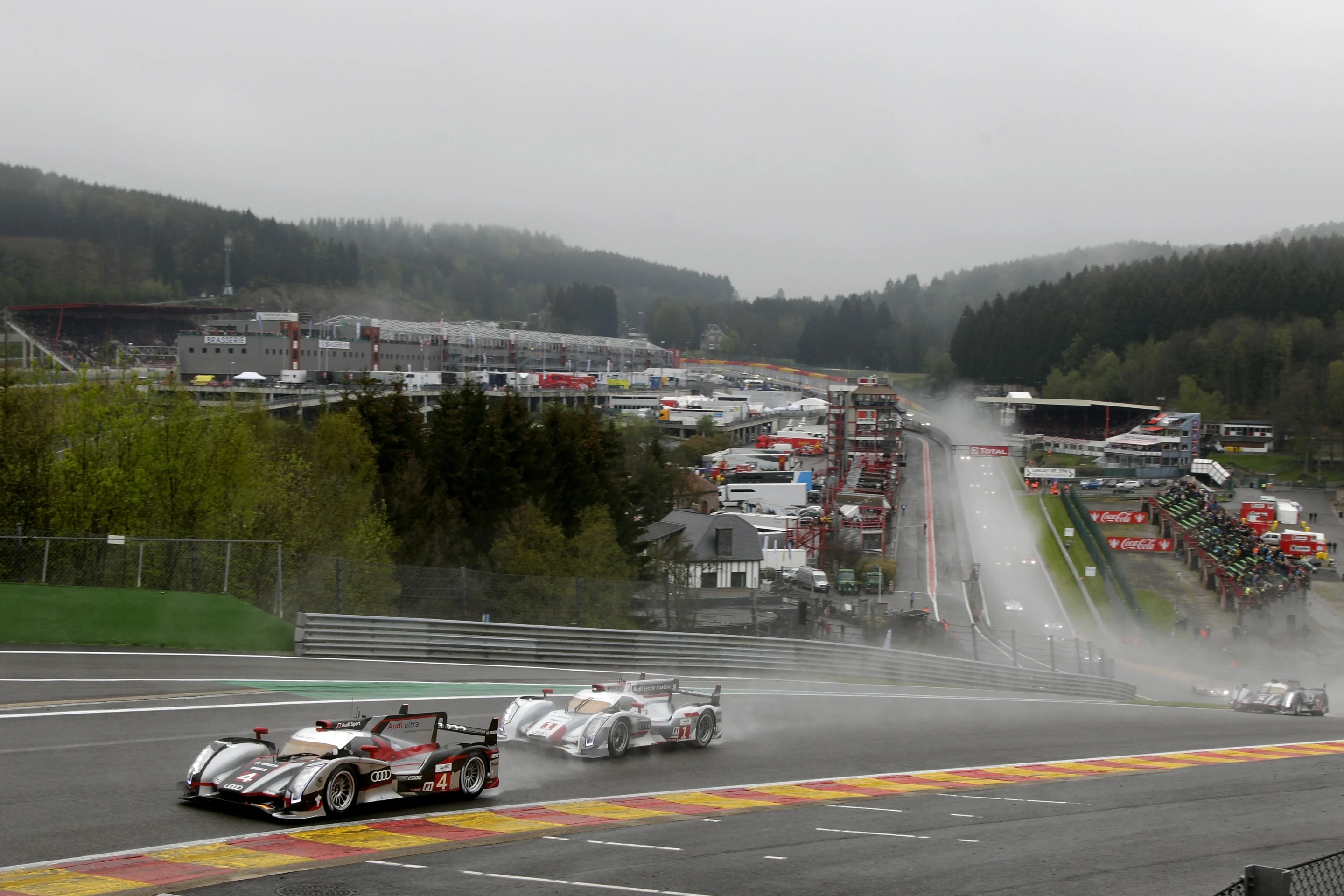 The Audis at Spa during their debut in the 24 hour race